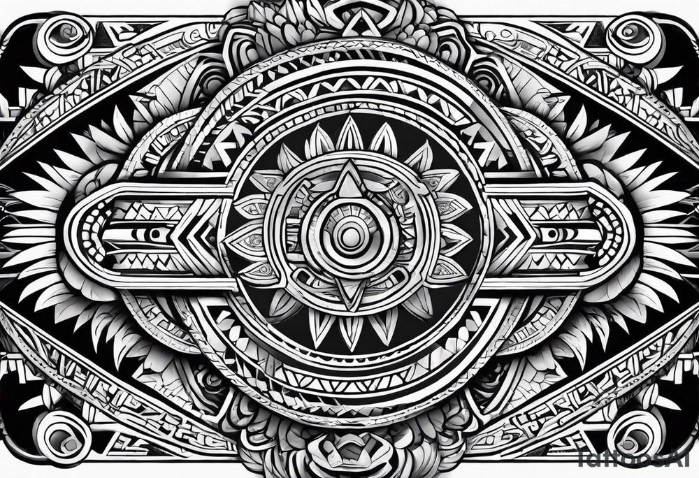 Simple Aztec tribal for left shoulder tattoo idea