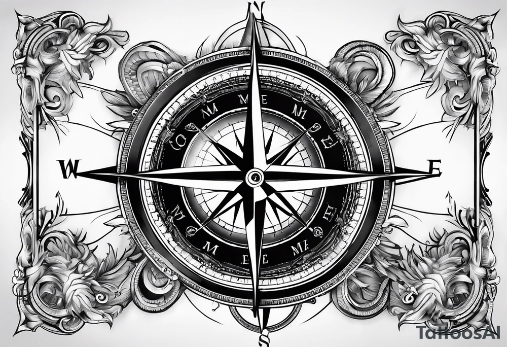 Compass saying guid me tattoo idea