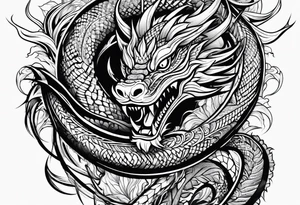 filipino tribal with a japanese dragon tattoo idea