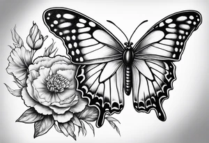 carnation moon butterfly tattoo idea