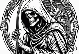 grim reaper pinup tattoo idea
