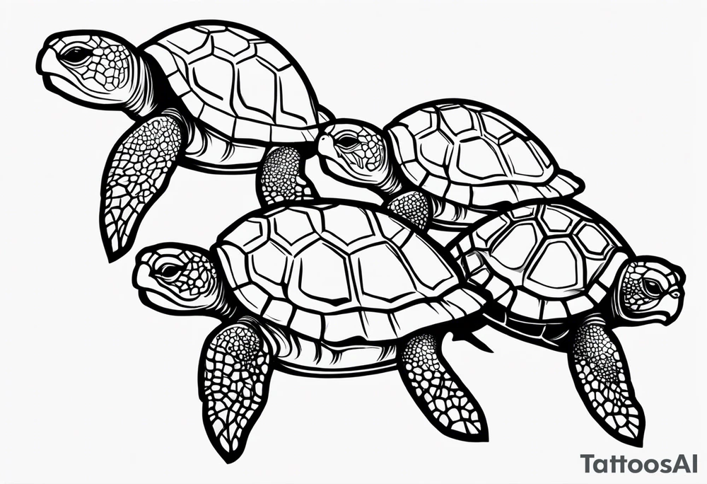 Four turtles tattoo idea