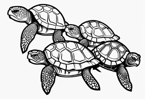 Four turtles tattoo idea