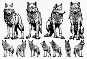 wolf standing on its hind legs tattoo idea