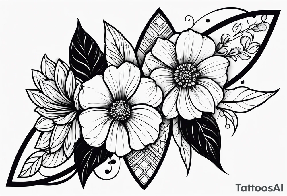 flower sleeve tattoo idea