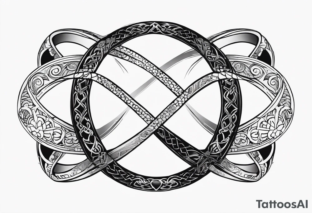 Infinity ring with stars tattoo idea