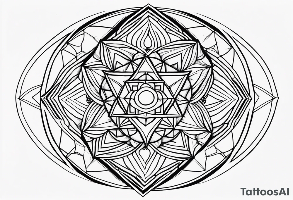 anahata, merkaba, mandala, geometric, cosmi tattoo idea