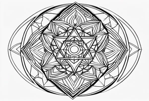 anahata, merkaba, mandala, geometric, cosmi tattoo idea