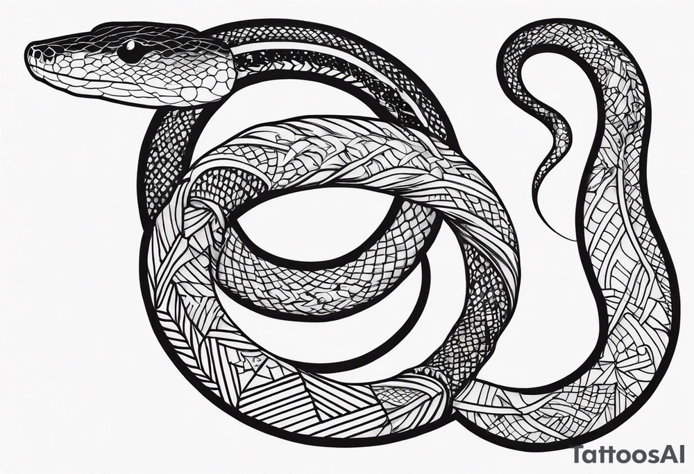 cut snake tattoo idea