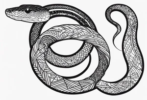 cut snake tattoo idea