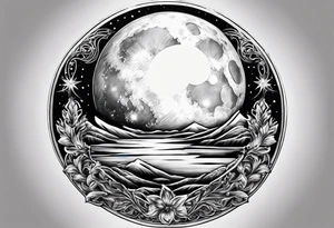 Full moon in sky tattoo idea