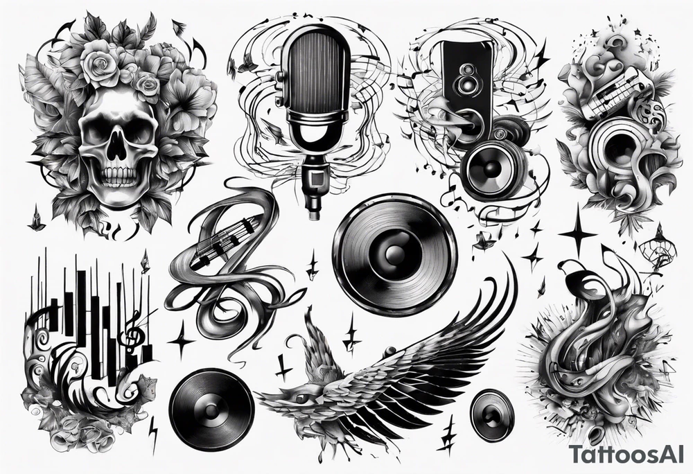 music sound tattoo idea