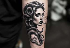 lady medusa smoking tattoo tattoo idea