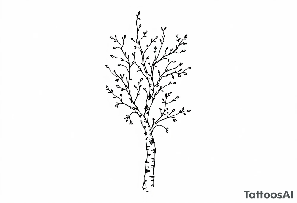 small birch tree tattoo idea