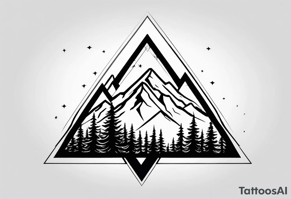 Solo 
Triangle shape outline 
Solo mountain
Pine tree
Silhouette tattoo idea