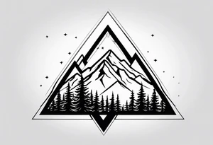 Solo 
Triangle shape outline 
Solo mountain
Pine tree
Silhouette tattoo idea