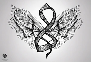 Cancer ribbon chest tattoo tattoo idea