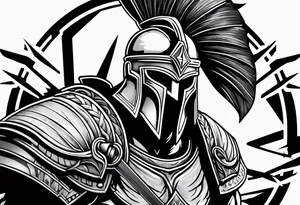 Spartan warrior point spear up tattoo idea