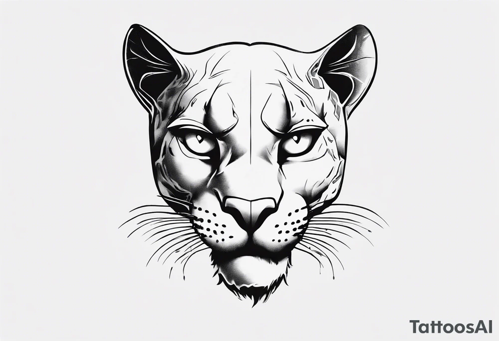 A black puma looking vicious. I want to see his whole body tattoo idea