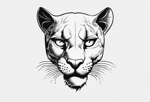A black puma looking vicious. I want to see his whole body tattoo idea