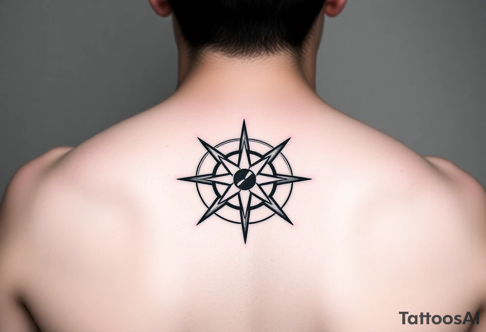 Double layered Compass rose tattoo idea