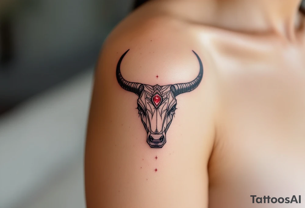 Like a ruby heart beating steadily, the red star constellation Aldebaran gives Taurus its fiery soul. tattoo idea