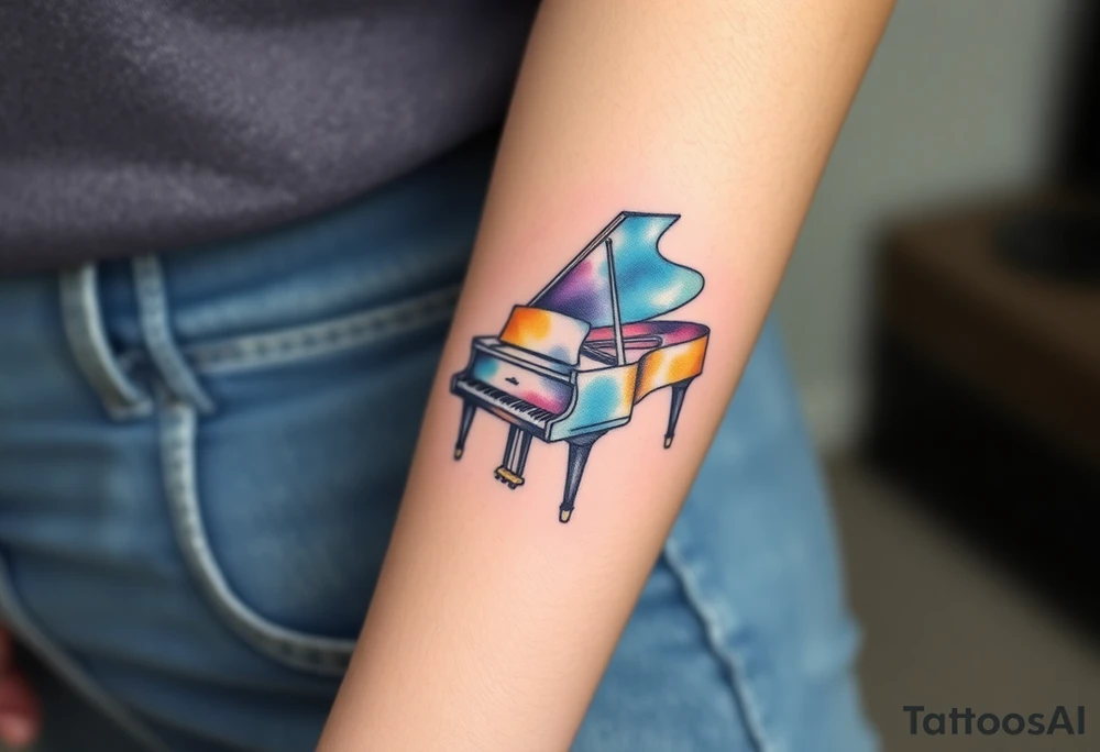 grand piano tattoo idea