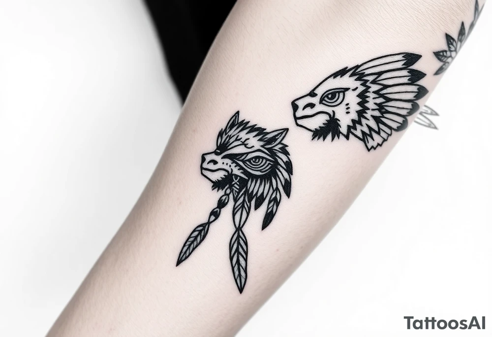 Native American totem animals tattoo idea