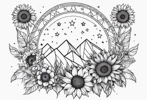 I’m a Capricorn I love sunflowers, stars and set sunsets I also think a Cassiopeia consultation  is tired to me name starts with a W I have 3 kids 1 boy and 2 girls for my  fore arm tattoo idea