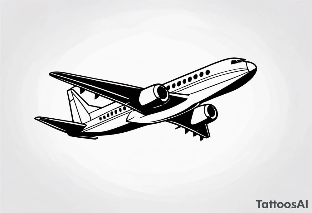 Airplane with roman date tattoo idea