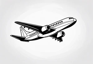 Airplane with roman date tattoo idea
