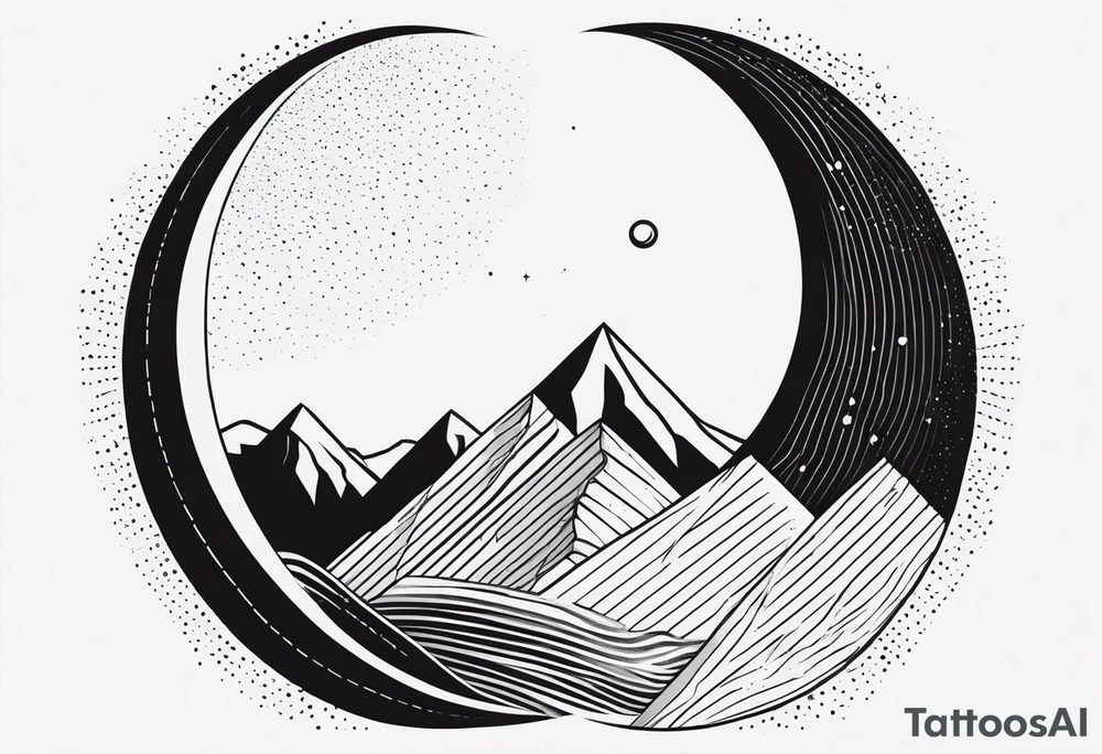 Sisyphus minimal line and dot tattoo design tattoo idea