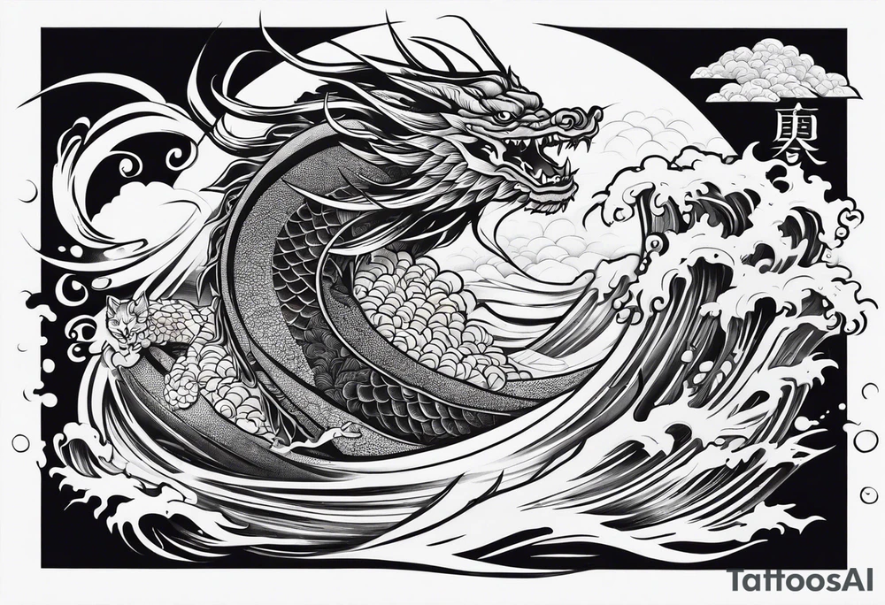 Drache und Sushi tattoo idea