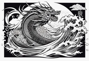 Drache und Sushi tattoo idea