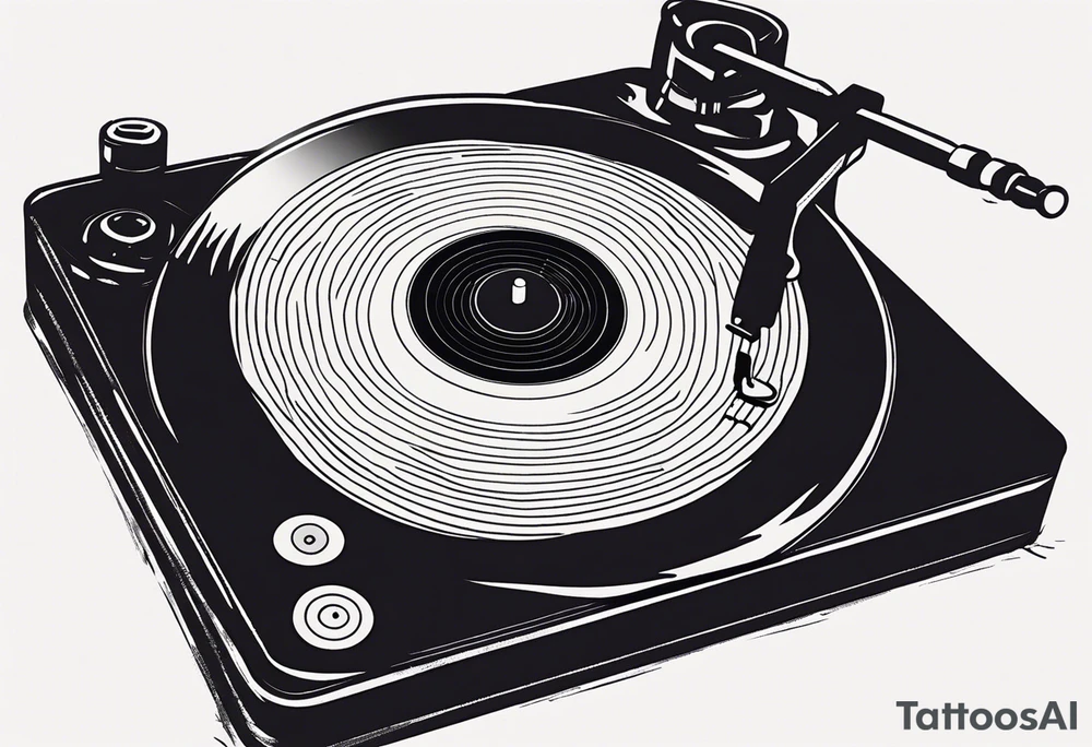 Vinyl music record cards inside tattoo idea