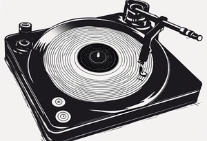Vinyl music record cards inside tattoo idea
