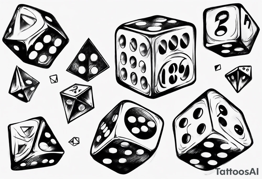 lost in random dice tattoo idea