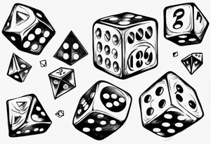 lost in random dice tattoo idea