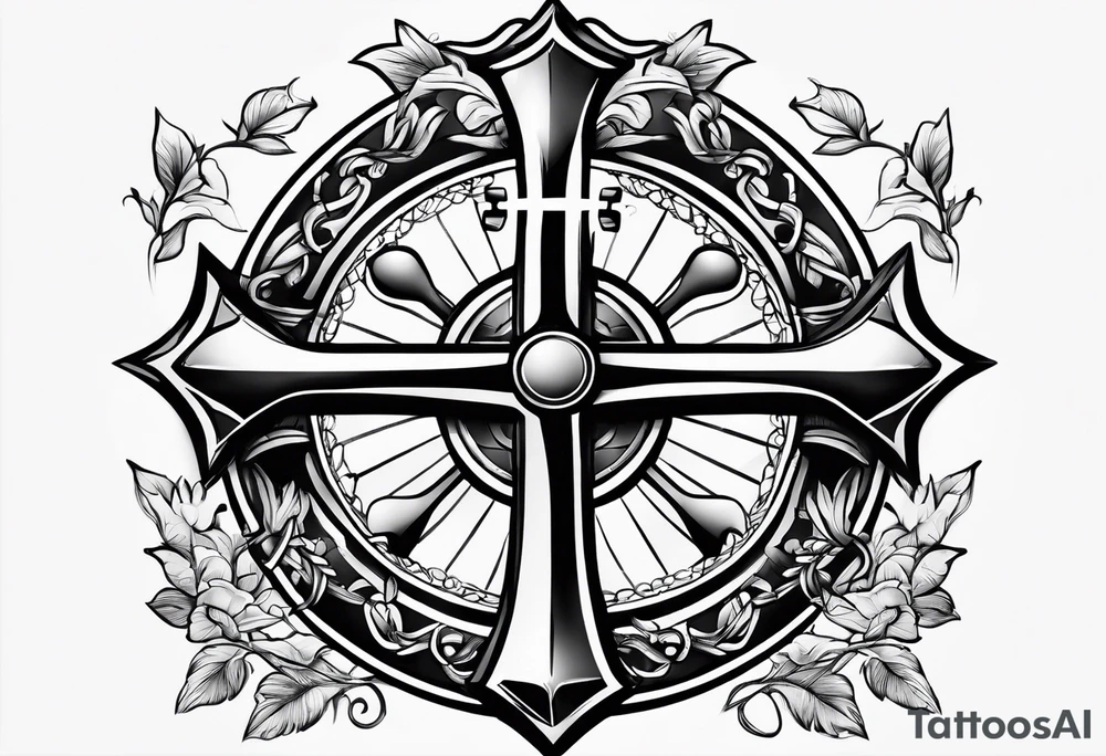 Anchor and cross tattoo idea