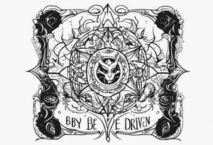 Quote "By Demons be Driven, Beckon the Call" tattoo idea