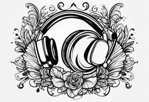 Music and baby footprints tattoo idea