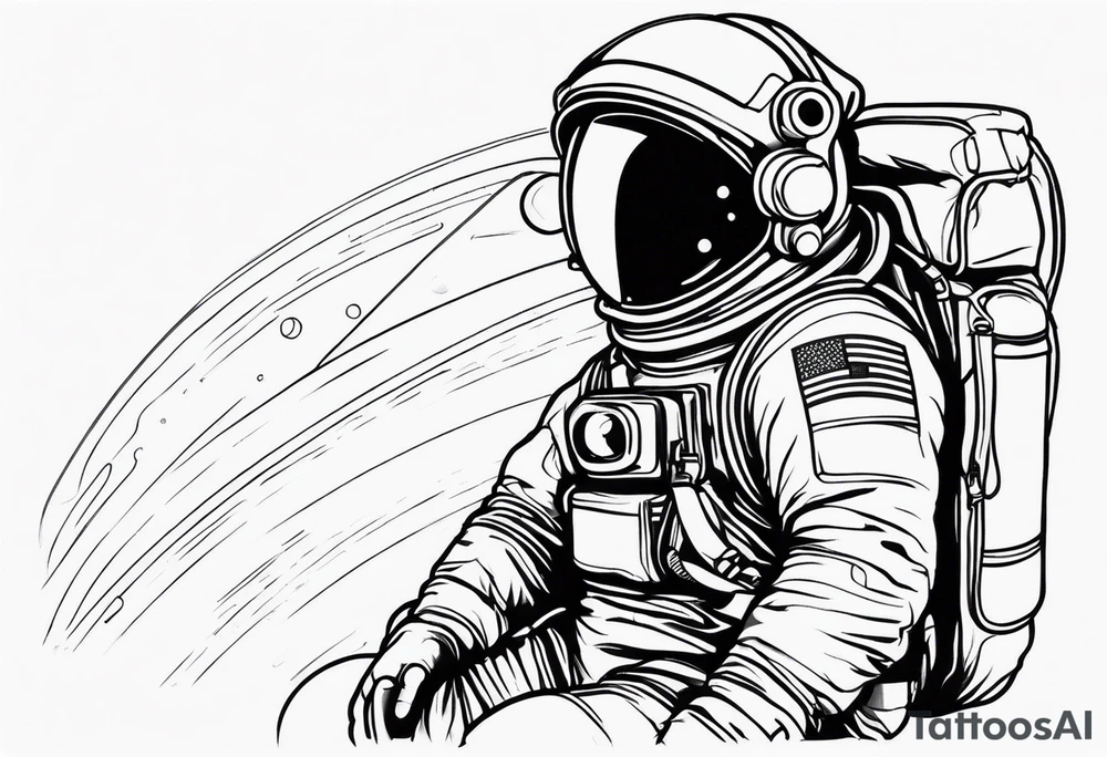 astronaut in space tattoo idea