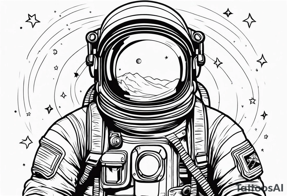 Astronaut floating in space without a helmet tattoo idea Astronaut floating in space without a helmet tattoo idea