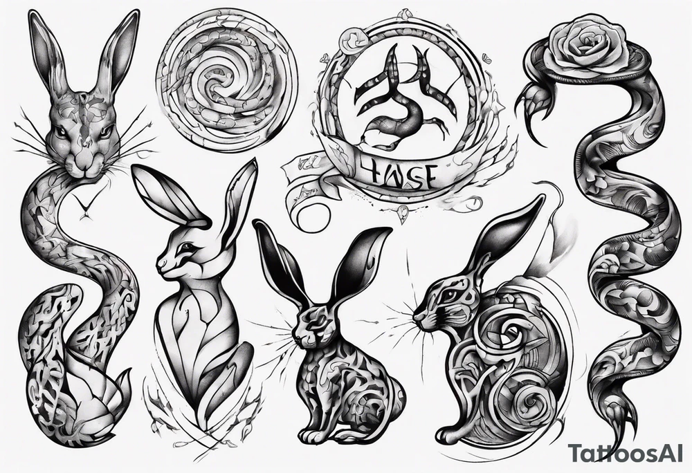 Schlange und Hase tattoo idea
