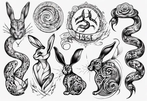 Schlange und Hase tattoo idea