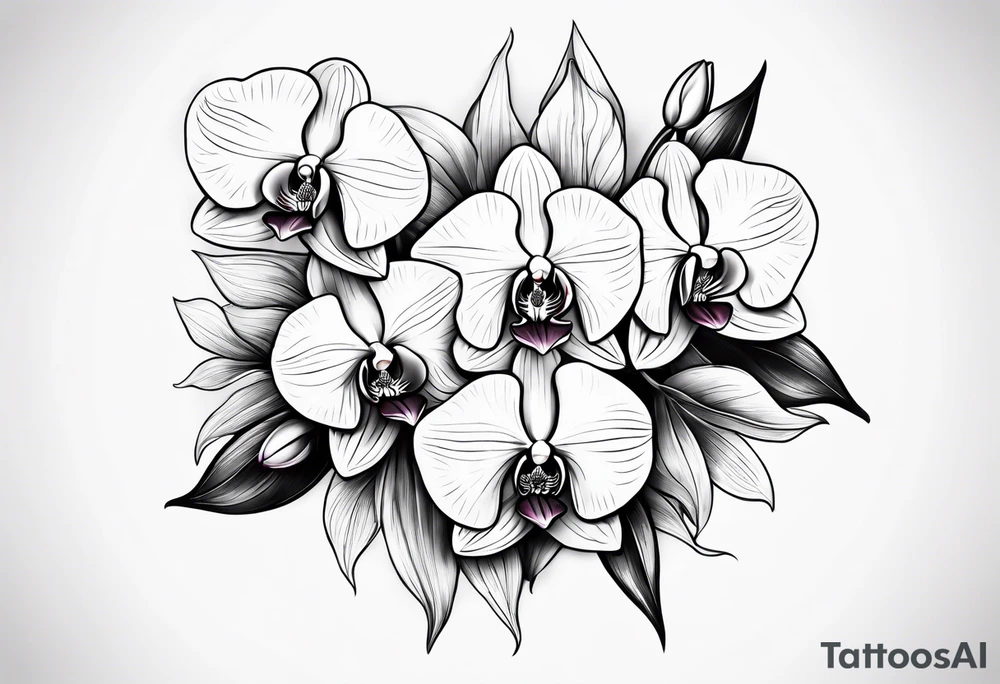 Orchid flowers tattoo idea