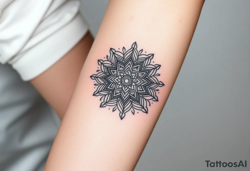 intricate mandala with sacred geometry and cosmic elements tattoo idea