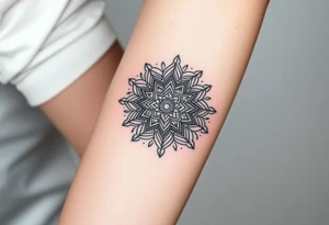 intricate mandala with sacred geometry and cosmic elements tattoo idea