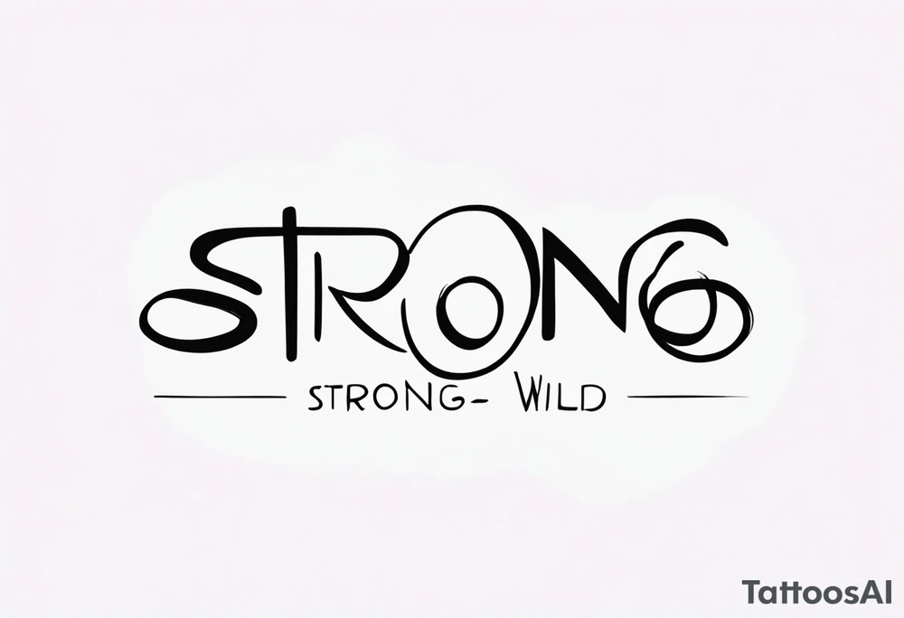 text “Strong. Soft. Wild.”, within infinity symbol, something to symbolize 4 kids, purple tattoo idea