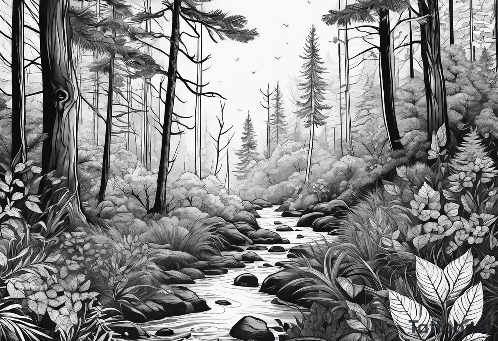 Forest floor tattoo idea